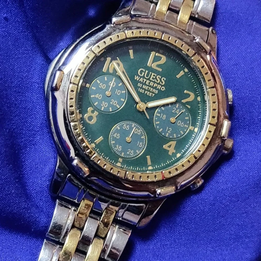 Guess Waterpro Vintage Chrono Green Dial Men's Watch 42mm